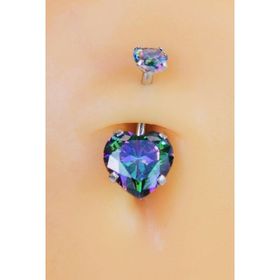 Sacce Scarves & Accessories Çelik Kalp Model Galaksi Tektaş Göbek Piercing