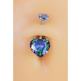 Sacce Scarves & Accessories Çelik Kalp Model Galaksi Tektaş Göbek Piercing