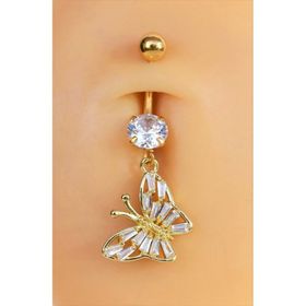 Sacce Scarves & Accessories Çelik Kelebek Figürlü Göbek Piercing