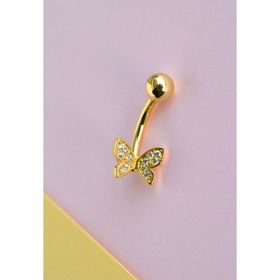 Sacce Scarves & Accessories Çelik Kelebek Figürlü Minimal Göbek Piercing