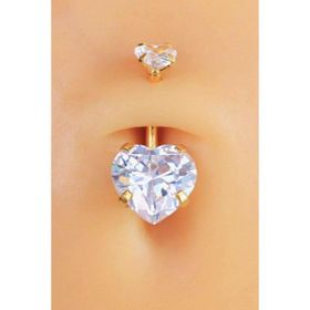 Sacce Scarves & Accessories Gold Çelik Kalp Model Tektaş Göbek Piercing