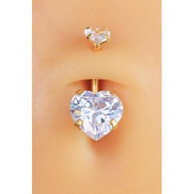 Sacce Scarves & Accessories Gold Çelik Kalp Model Tektaş Göbek Piercing