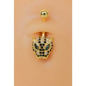 Sacce Scarves & Accessories Gold Çelik Kaplan Figürlü Göbek Piercing