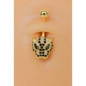 Sacce Scarves & Accessories Gold Çelik Kaplan Figürlü Göbek Piercing