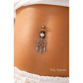 Sacce Scarves & Accessories Gümüş Çelik Düş Kapanı Model Göbek Piercing