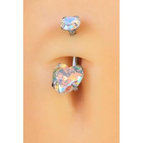 Sacce Scarves & Accessories Gümüş Çelik Hologram Kalp Göbek Piercing