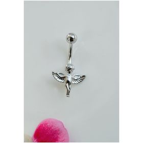 Sacce Scarves & Accessories Gümüş Çelik Melek Figürlü Göbek Piercing