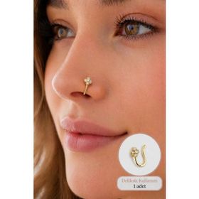 Sacce Scarves & Accessories Mini Çiçek Sıkıştırmalı Hızma Gold Mini Çiçek Sıkıştırmalı Kıkırdak Küpesi
