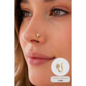 Sacce Scarves & Accessories Mini Çiçek Sıkıştırmalı Hızma Gold Mini Çiçek Sıkıştırmalı Kıkırdak Küpesi