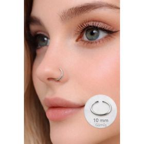 Sacce Scarves&Accessories 10 mm 316 L Çelik Düz Halka Model Gümüş Hızma