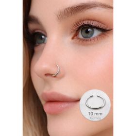 Sacce Scarves&Accessories 10 mm 316 L Çelik Düz Halka Model Gümüş Hızma