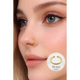 Sacce Scarves&Accessories 8 mm 316 L Çelik Düz Halka Model Gold Renk Hızma