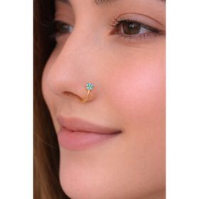 Sacce Scarves&Accessories 925 Ayar Gümüş Firuze Mavi Çiçekli Halka Gold Hızma