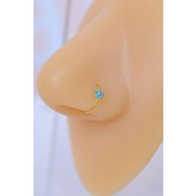 Sacce Scarves&Accessories 925 Ayar Gümüş Firuze Mavi Çiçekli Halka Gold Hızma