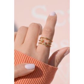 Sacce Scarves&Accessories Ay ve Yıldız Detaylı Eklem Gold Yüzük