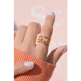 Sacce Scarves&Accessories Ay ve Yıldız Detaylı Eklem Gold Yüzük