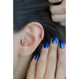 Sacce Scarves&Accessories Beşgen Model Oval Halka Tragus Helix Kıkırdak Küpesi Piercing
