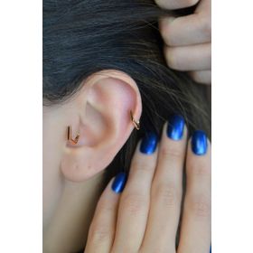 Sacce Scarves&Accessories Beşgen Model Oval Halka Tragus Helix Kıkırdak Küpesi Piercing