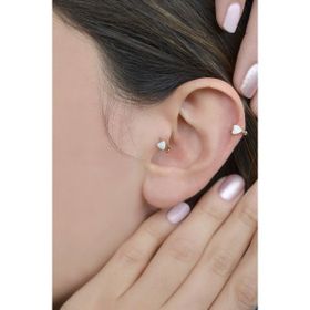 Sacce Scarves&Accessories Beyaz Kalpli Halka Tragus Kıkırdak Küpesi Piercing