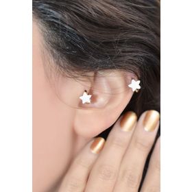 Sacce Scarves&Accessories Beyaz Yıldız Tragus Helix Mini Küpe Piercing