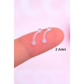 Sacce Scarves&Accessories Bioflex Hipoalerjenik Antialerjik Şeffaf Silikon 8 mm İki Ucu Toplu Piercing