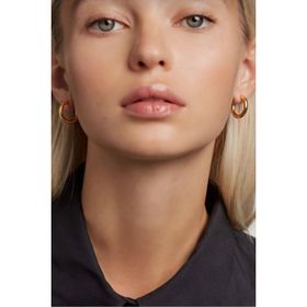 Sacce Scarves&Accessories Bombeli Çelik Halka Gold Küpe