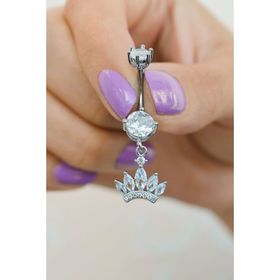 Sacce Scarves&Accessories Çelik Prenses Tacı Göbek Gümüş Renk Piercing