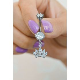 Sacce Scarves&Accessories Çelik Prenses Tacı Göbek Gümüş Renk Piercing