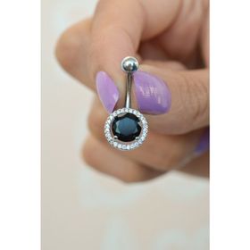 Sacce Scarves&Accessories Çelik Siyah Taşlı Göbek Gümüş Renk Piercing