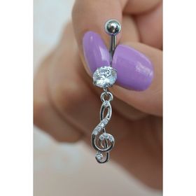 Sacce Scarves&Accessories Çelik Sol Anahtarı Göbek Gümüş Renk Piercing