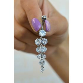 Sacce Scarves&Accessories Çelik Su Yolu Işık Seli Sallantılı Göbek Gümüş Renkli Piercing