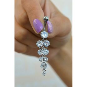 Sacce Scarves&Accessories Çelik Su Yolu Işık Seli Sallantılı Göbek Gümüş Renkli Piercing