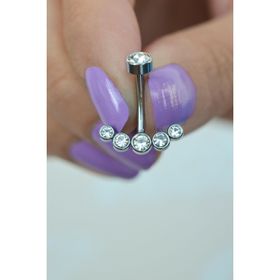 Sacce Scarves&Accessories Çelik Taşlı Göbek Gümüş Renk Piercing