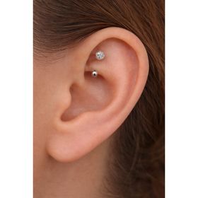 Sacce Scarves&Accessories Çelik Taşlı Toplu 8 mm Rook Conch Helix Lob Kıkırdak Piercing