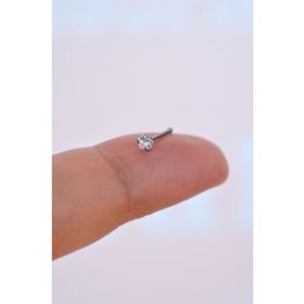 Sacce Scarves&Accessories DKSTYZ78 316 L Çelik 3 Mm Kalp Tektaş Burun Piercingi Gümüş Renk Hızma