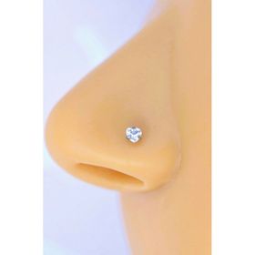 Sacce Scarves&Accessories DKSTYZ78 316 L Çelik 3 Mm Kalp Tektaş Burun Piercingi Gümüş Renk Hızma