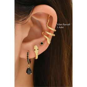 Sacce Scarves&Accessories Earcuff Yılan Model Sıkıştırmalı Kıkırdak Küpe