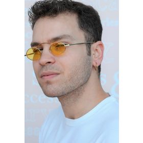 Sacce Scarves&Accessories Erkek Gold Çelik Halka 20 mm Büyük Boy Küpe