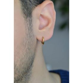 Sacce Scarves&Accessories Erkek Gold Renk Çelik Halka Tekli Küpe