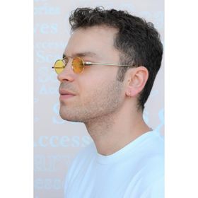 Sacce Scarves&Accessories Erkek Sarı Çelik Halka 13 mm Küçük Boy Küpe