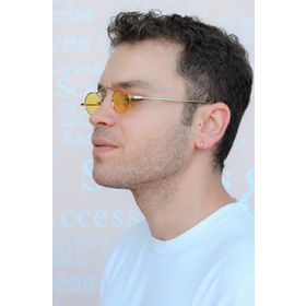 Sacce Scarves&Accessories Erkek Sarı Çelik Halka 13 mm Küçük Boy Küpe