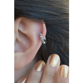 Sacce Scarves&Accessories Firuze Halka Helix Kıkırdak Küpesi Gümüş Renk Piercing