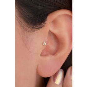 Sacce Scarves&Accessories Gold Çelik Yıldız 6 mm Tragus Helix Kıkırdak Conch Piercing