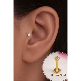 Sacce Scarves&Accessories Gold Çelik Yıldız 8 mm Tragus Helix Kıkırdak Conch Piercing