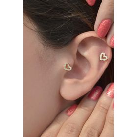 Sacce Scarves&Accessories Gold Kalp Tragus Helix Kıkırdak Piercing