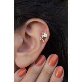 Sacce Scarves&Accessories Gold Manolya Çiçek Helix Kıkırdak Piercing