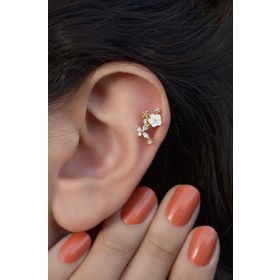 Sacce Scarves&Accessories Gold Manolya Çiçek Helix Kıkırdak Piercing