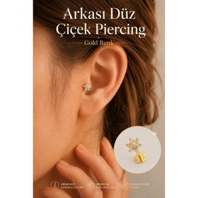 Sacce Scarves&Accessories Gold Mini Çiçek Tragus Helix Kıkırdak Piercing
