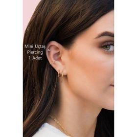 Sacce Scarves&Accessories Gold Renkli Mini Üçtaşlı Zirkon Piercing