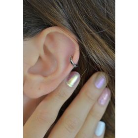 Sacce Scarves&Accessories Gümüş Rengi Düz Halka Tragus Piercing
